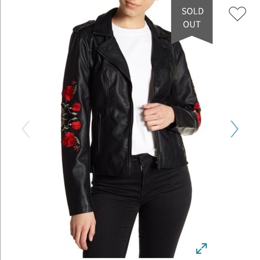 Sebby Faux Leather Jacket Floral Nordstrom